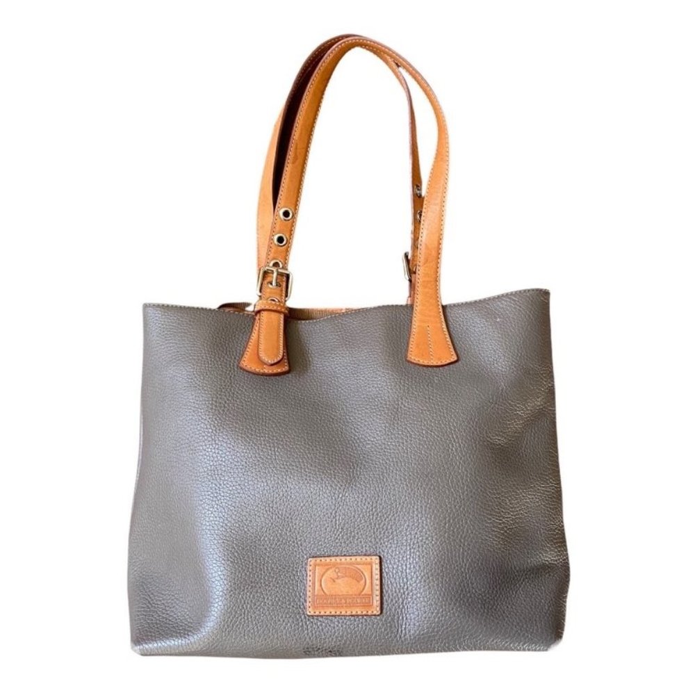 Dooney & Bourke Patterson Leather Emily Tote Shoulder Bag Pebbled Grey